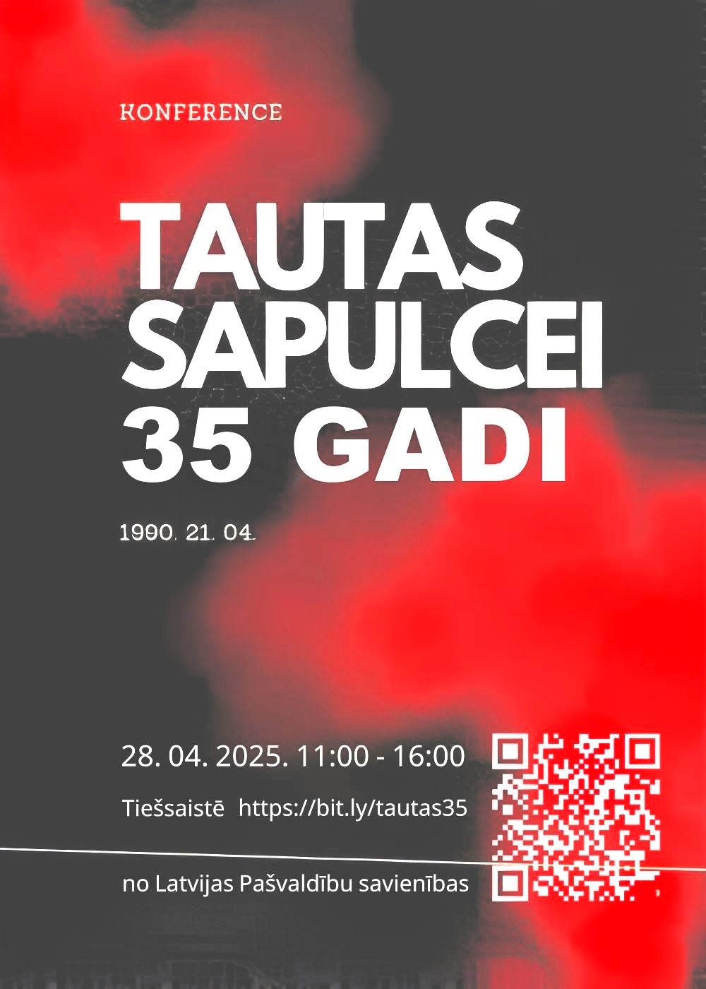 Plakāts konference “1990. gada 21.aprīļa Tautas sapulcei 35 gadi” Iniciatīvas grupa “Pašvaldība-90”