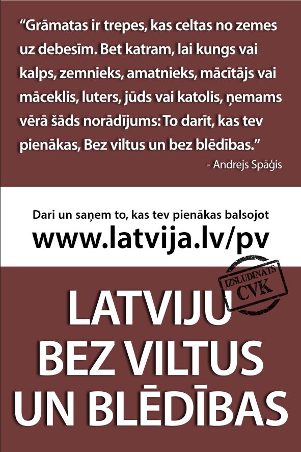 Balso parakstoties internetā - Latviju bez viltus un blēdības
